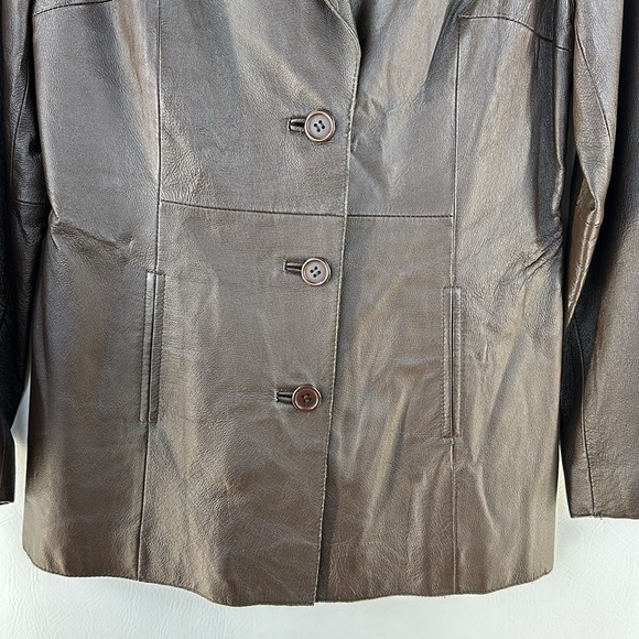 Shape Fx Button Down Leather Blazer, 8 - Picture 3 of 10